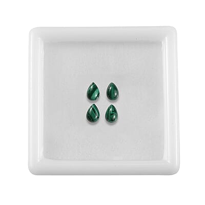 Set of 4 African Malachite (Pear 6x4 mm) 2.32 ctw
