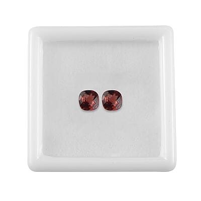 Set of 2 AA Mozambique Garnet (Cushion 5x5 mm) 1.23 ctw