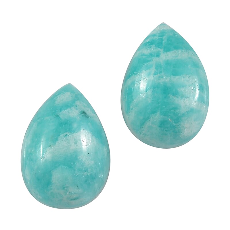 Amazonite Set of 2 (Pear 7x5 mm) 1.45 ctw