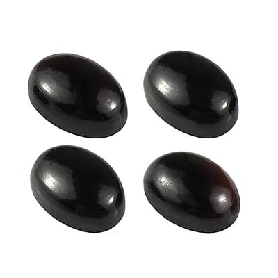Set of 4 Black Onyx (Oval 6x4 mm) 1.60 ctw