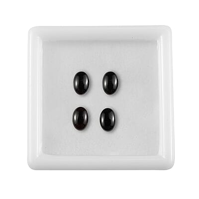 Set of 4 Black Onyx (Oval 6x4 mm) 1.60 ctw