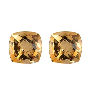 Set of 2 AA Brazilian Citrine (Cush 5x5 mm) 0.85 ctw