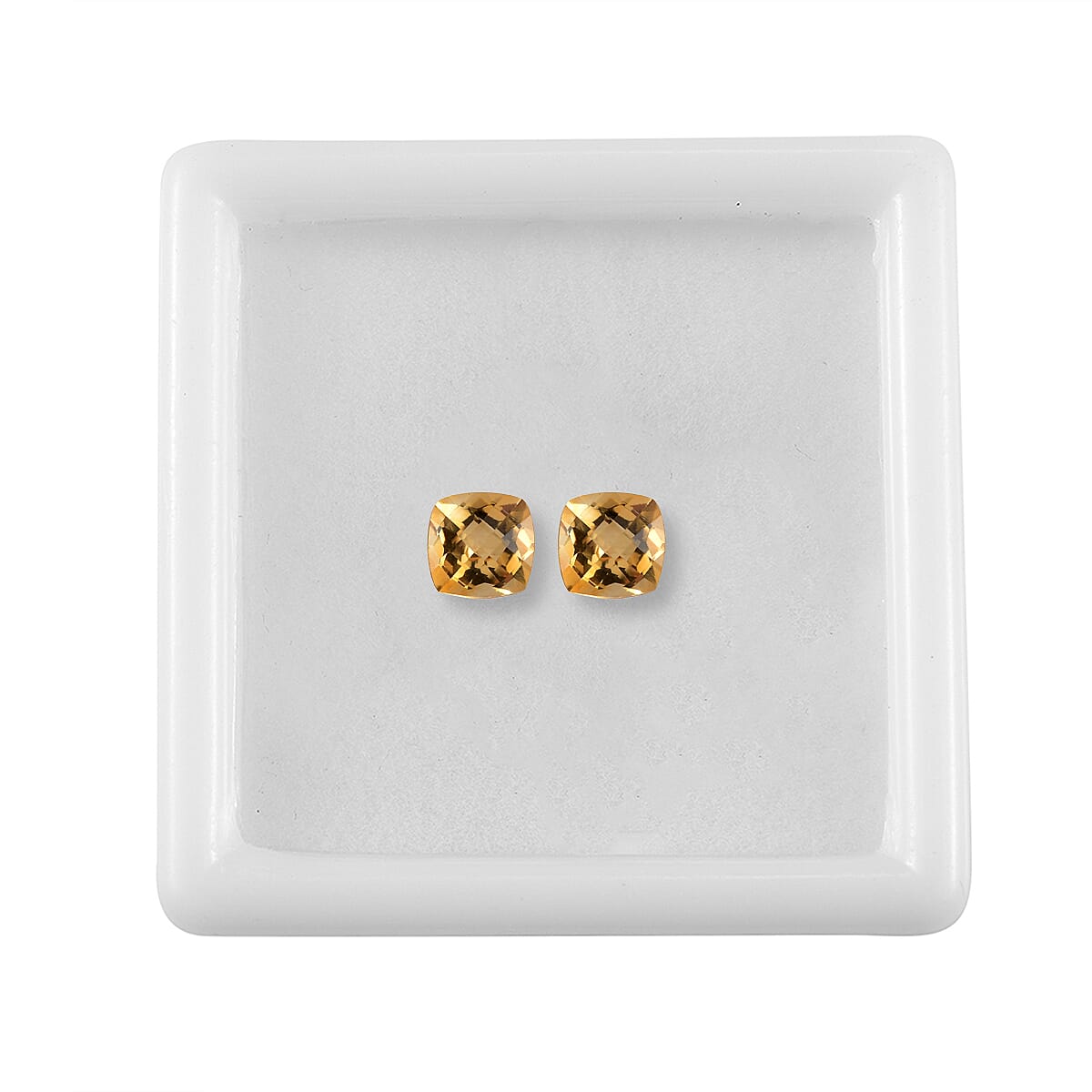 Set of 2 AA Brazilian Citrine (Cush 5x5 mm) 0.85 ctw