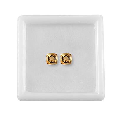 Set of 2 AA Brazilian Citrine (Cush 5x5 mm) 0.85 ctw