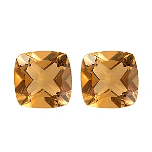 Set of 2 Brazilian Citrine (Cush 5x5 mm) 1.06 ctw