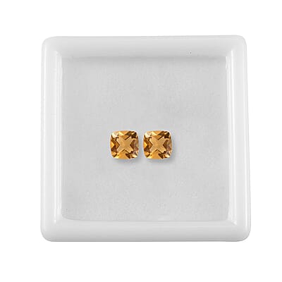 Set of 2 Brazilian Citrine (Cush 5x5 mm) 1.06 ctw