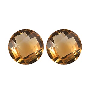 Set of 2 AA Brazilian Citrine (Rnd 8 mm) 3.21 ctw