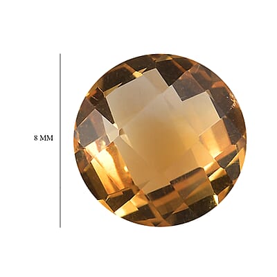 Set of 2 AA Brazilian Citrine (Rnd 8 mm) 3.21 ctw
