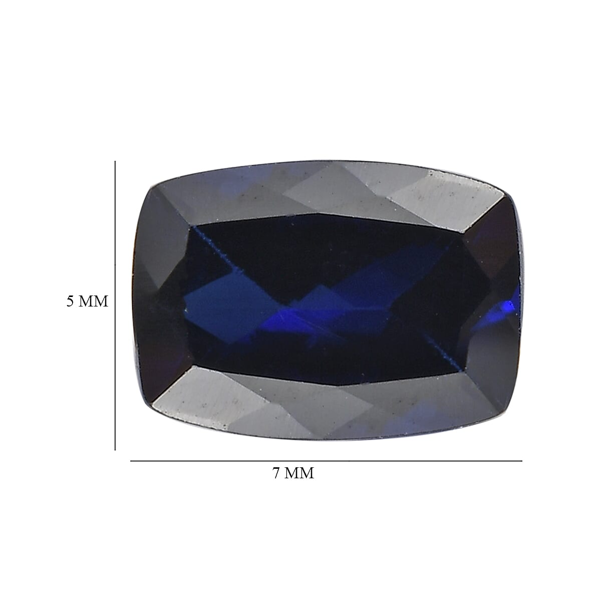 Set of 2 Lab Created Blue Sapphire (Cush 7x5 2.01 ctw