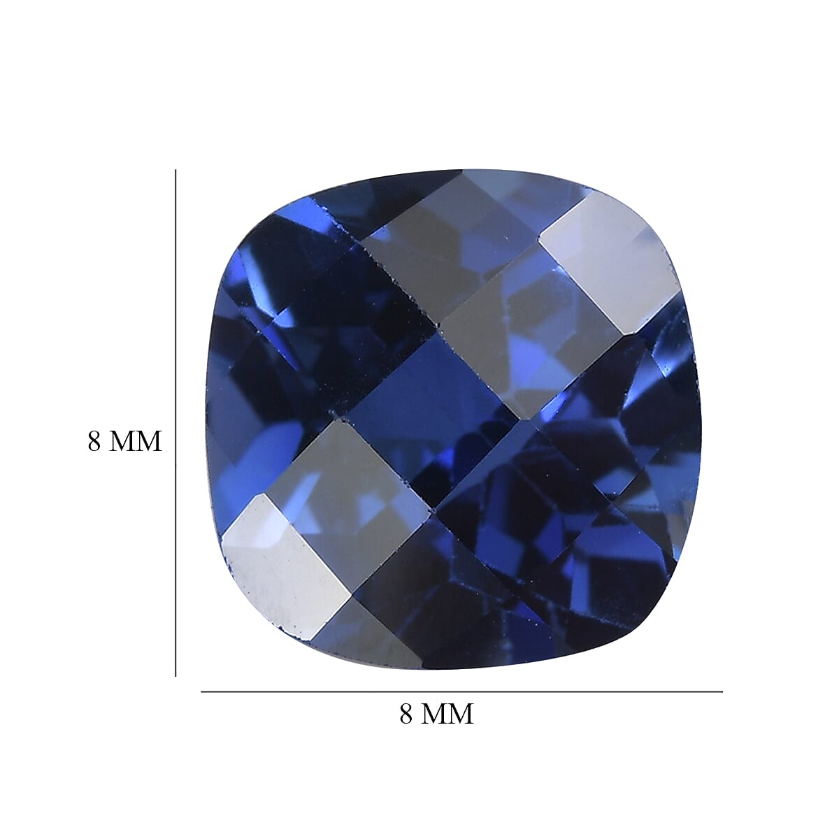 Lab Created Blue Sapphire (Cushion 8x8 mm) 2.45 ctw image number 3