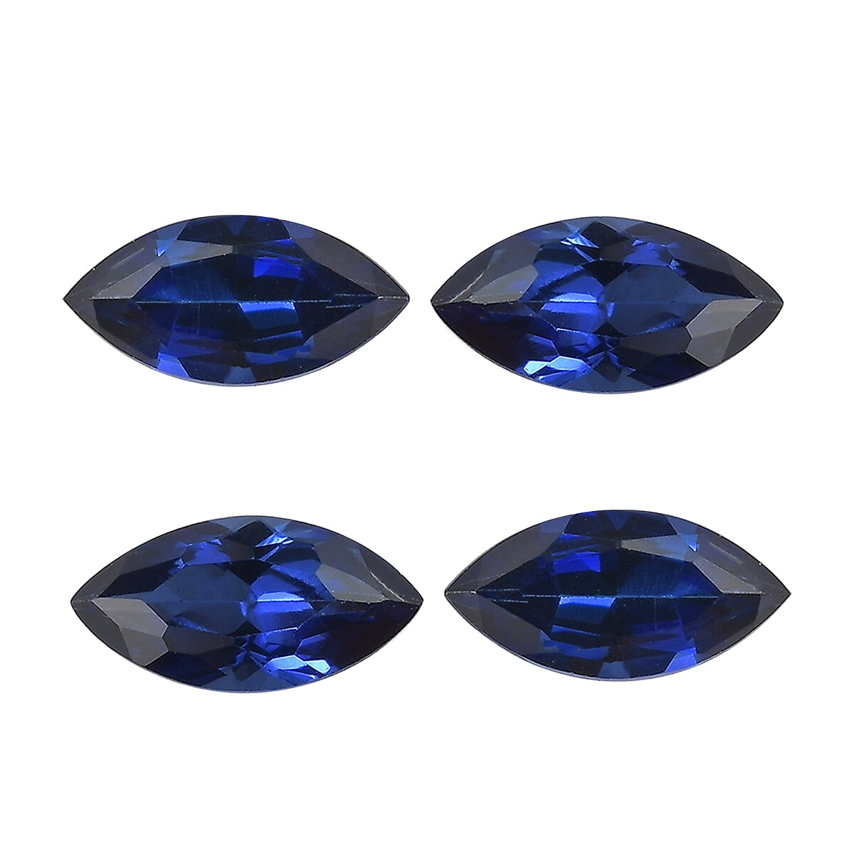 Set of 4 Lab Created Blue Sapphire (Mrq 6x3 mm) 1.08 ctw image number 0