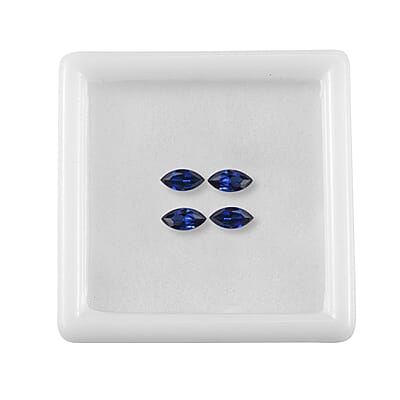 Set of 4 Lab Created Blue Sapphire (Mrq 6x3 mm) 1.08 ctw