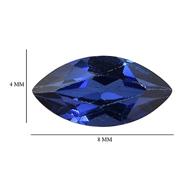 Set of 3 Lab Created Blue Sapphire (Mrq 8x4 mm) 1.92 ctw