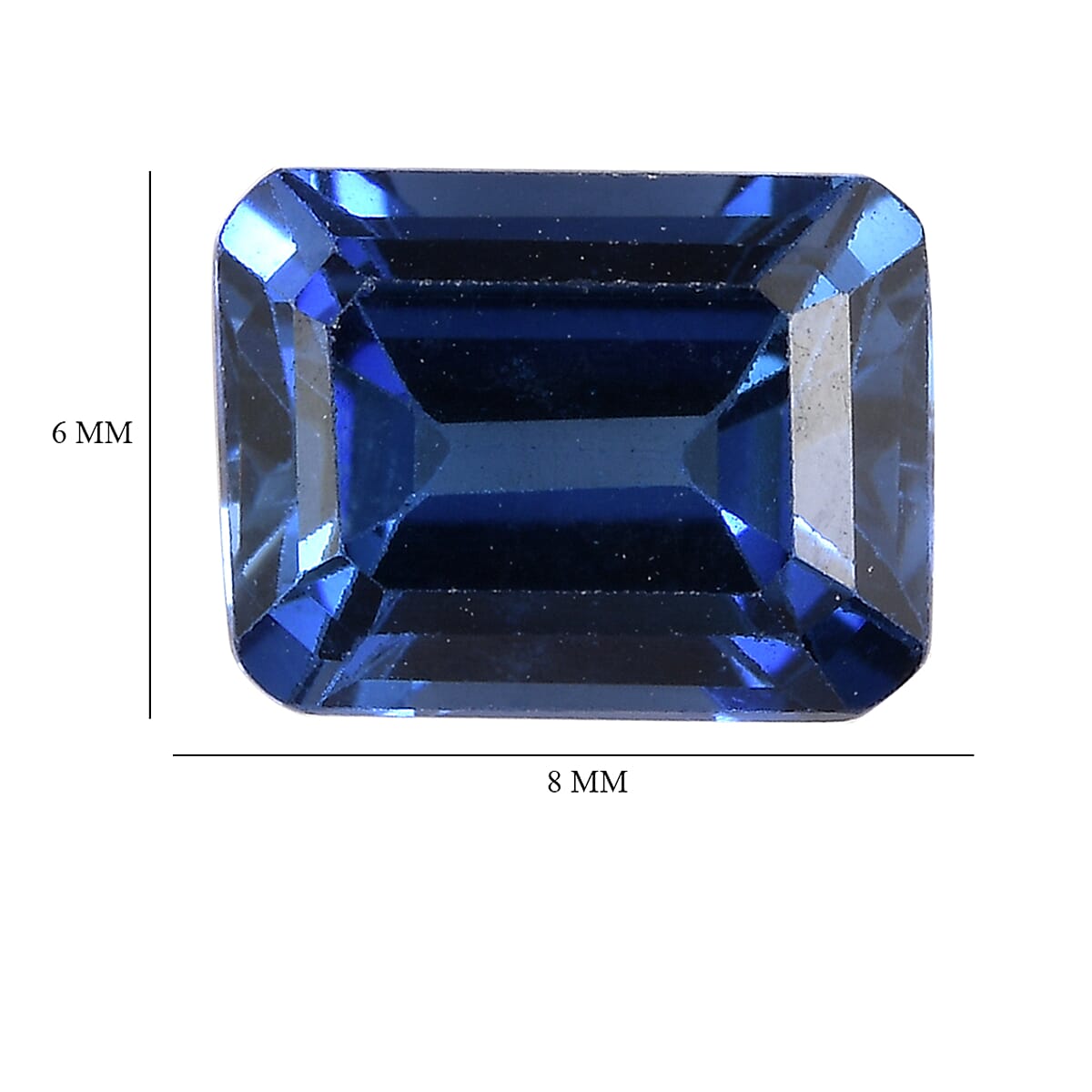 Lab Created Blue Sapphire (Oct 8x6 mm) 1.80 ctw image number 3