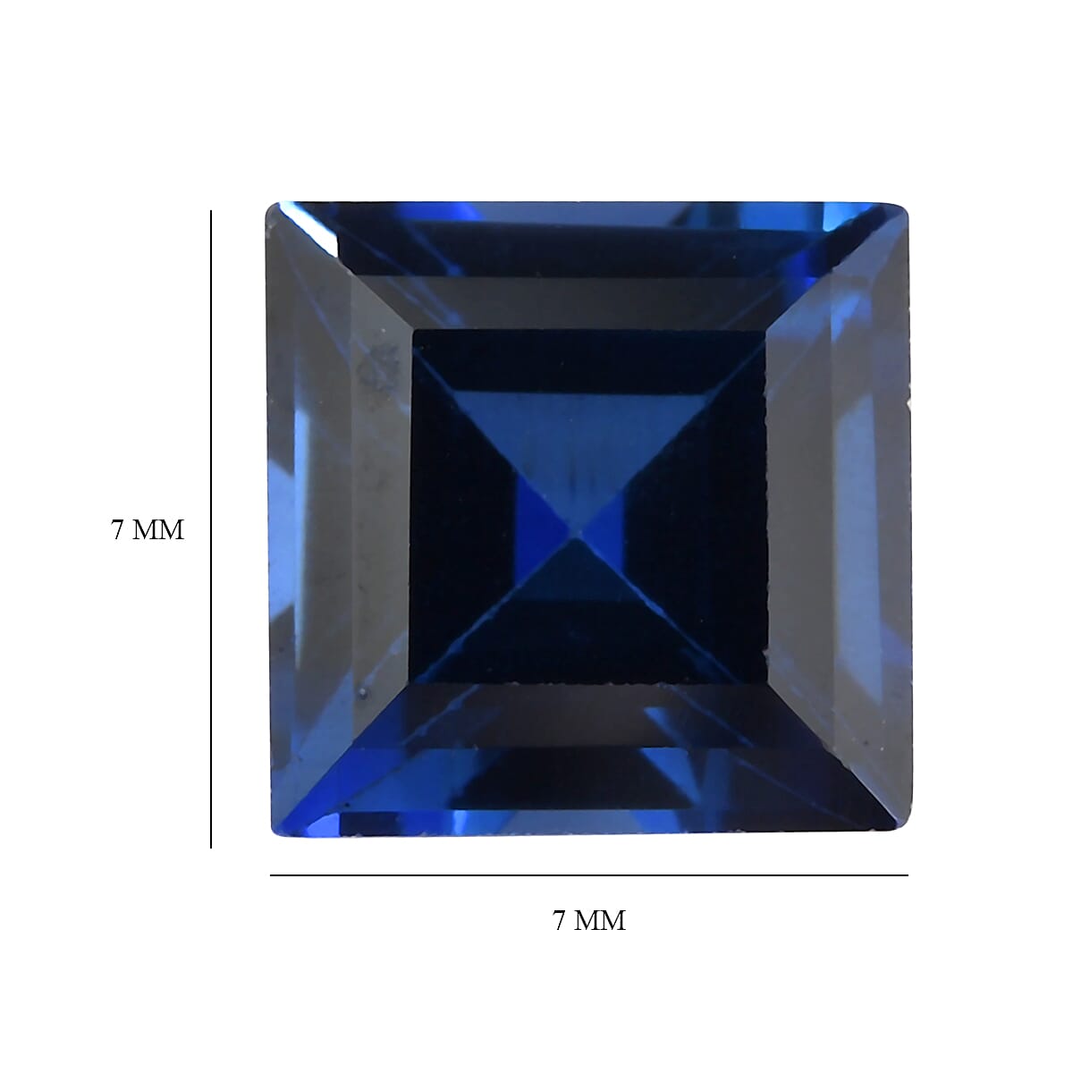 Lab Created Blue Sapphire (Sqr 7 mm) 2.15 ctw image number 3