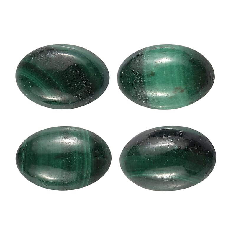 Set of 4 African Malachite (Oval 6x4 mm) 1.90 ctw