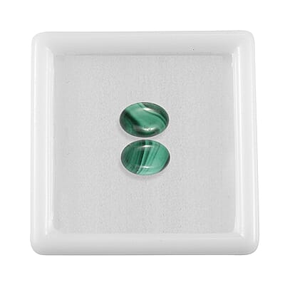 Set of 2 African Malachite (Oval 7x5 mm) 1.60 ctw