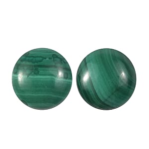 Set of 2 African Malachite (Rnd 6 mm) 1.69 ctw
