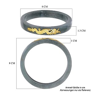 24K Yellow Gold Olmec Jadeite Bangle Bracelet (7.50 In) 200.00 ctw