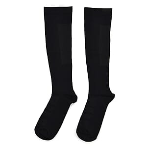 Livmore Set of 4 Pairs Copper Infused Infrared Compression Socks - Large, Men 9 -12 & Women 10.5 - 13 (Black)