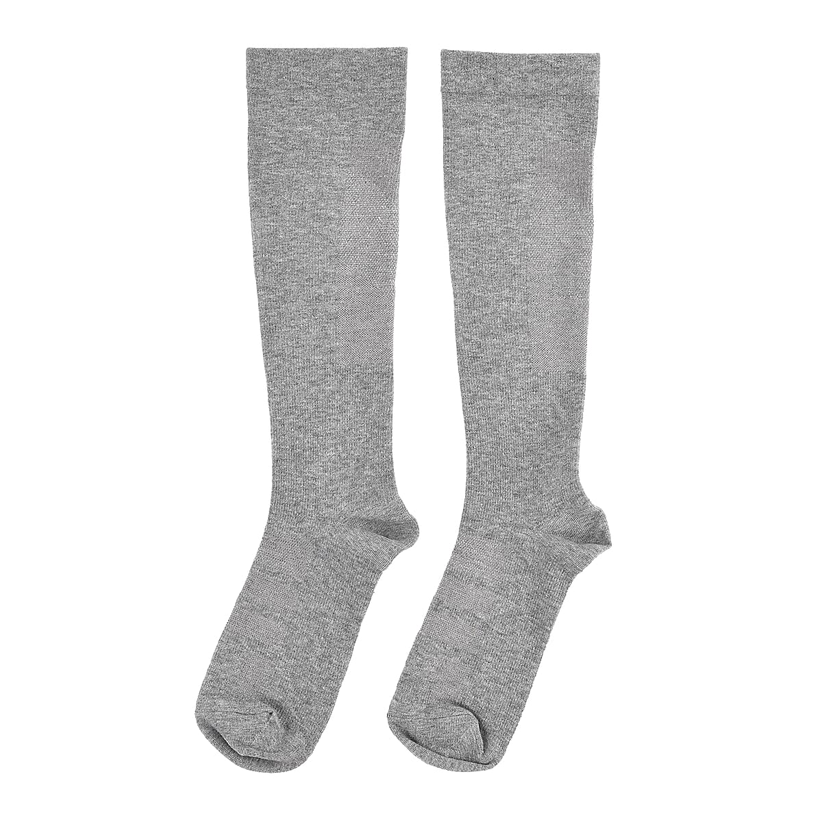 Livmore Set of 4 Pairs Copper Infused Infrared Compression Socks - Large Men 9 -12 & Women 10.5 - 13 (Grey) image number 2