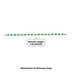 Luxoro Premium Kagem Zambian Emerald 10.70 ctw Eternal Line Bracelet in 10K Yellow Gold (7.25 In)