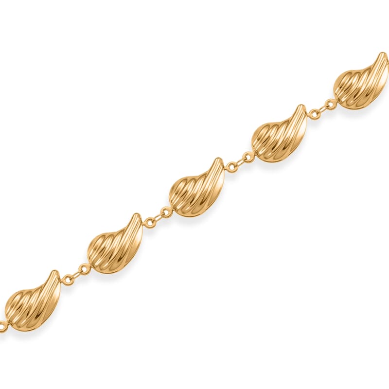 Linked Drop Necklace (19.5-21.5 Inches) in ION Plated YG Stainless Steel