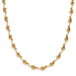 TLV Linked Drop Necklace (19.5-21.5 Inches) in ION Plated YG Stainless Steel