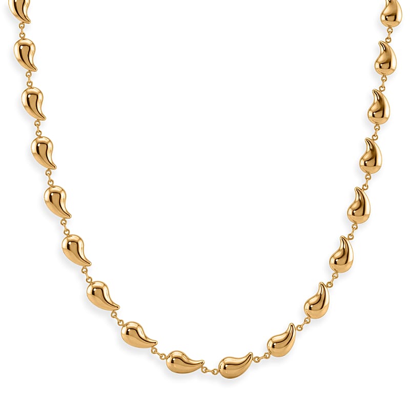 Linked Drop Necklace (19.5-21.5 Inches) in ION Plated YG Stainless Steel
