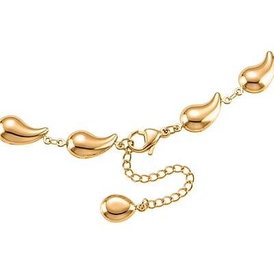 Linked Drop Necklace (19.5-21.5 Inches) in ION Plated YG Stainless Steel