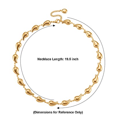 Linked Drop Necklace (19.5-21.5 Inches) in ION Plated YG Stainless Steel
