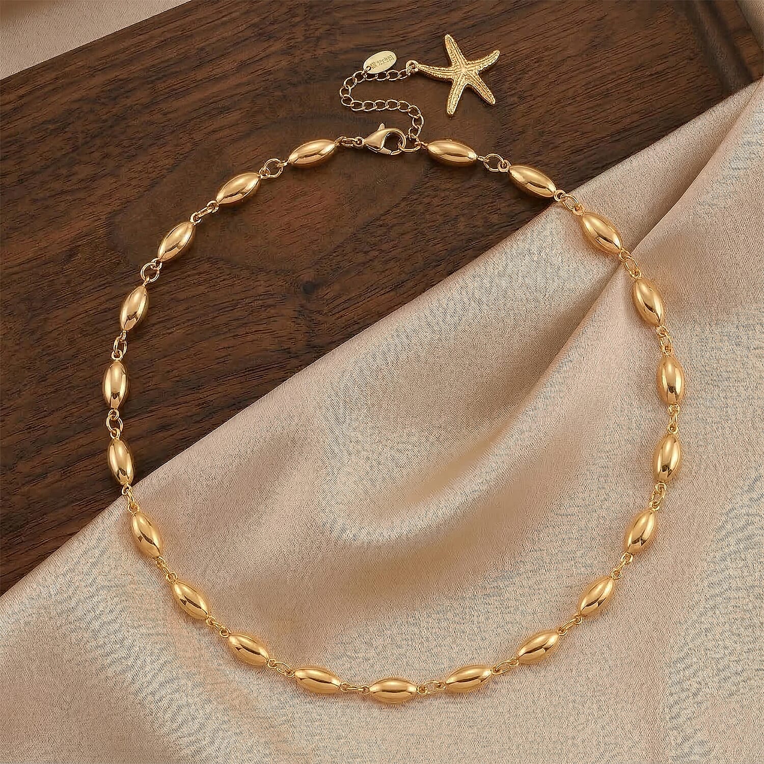 Bold Rounded Link Necklace (20-22 Inches) in ION Plated YG Stainless Steel