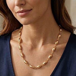 TLV Bold Rounded Link Necklace (20-22 Inches) in ION Plated YG Stainless Steel