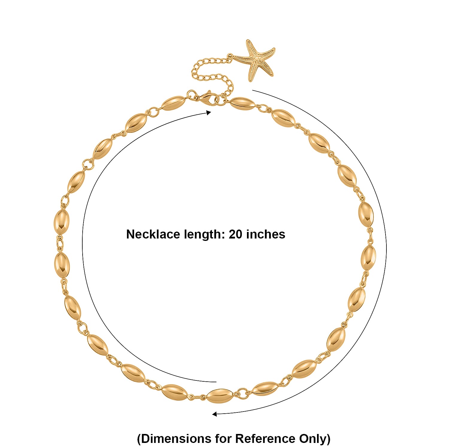Bold Rounded Link Necklace (20-22 Inches) in ION Plated YG Stainless Steel