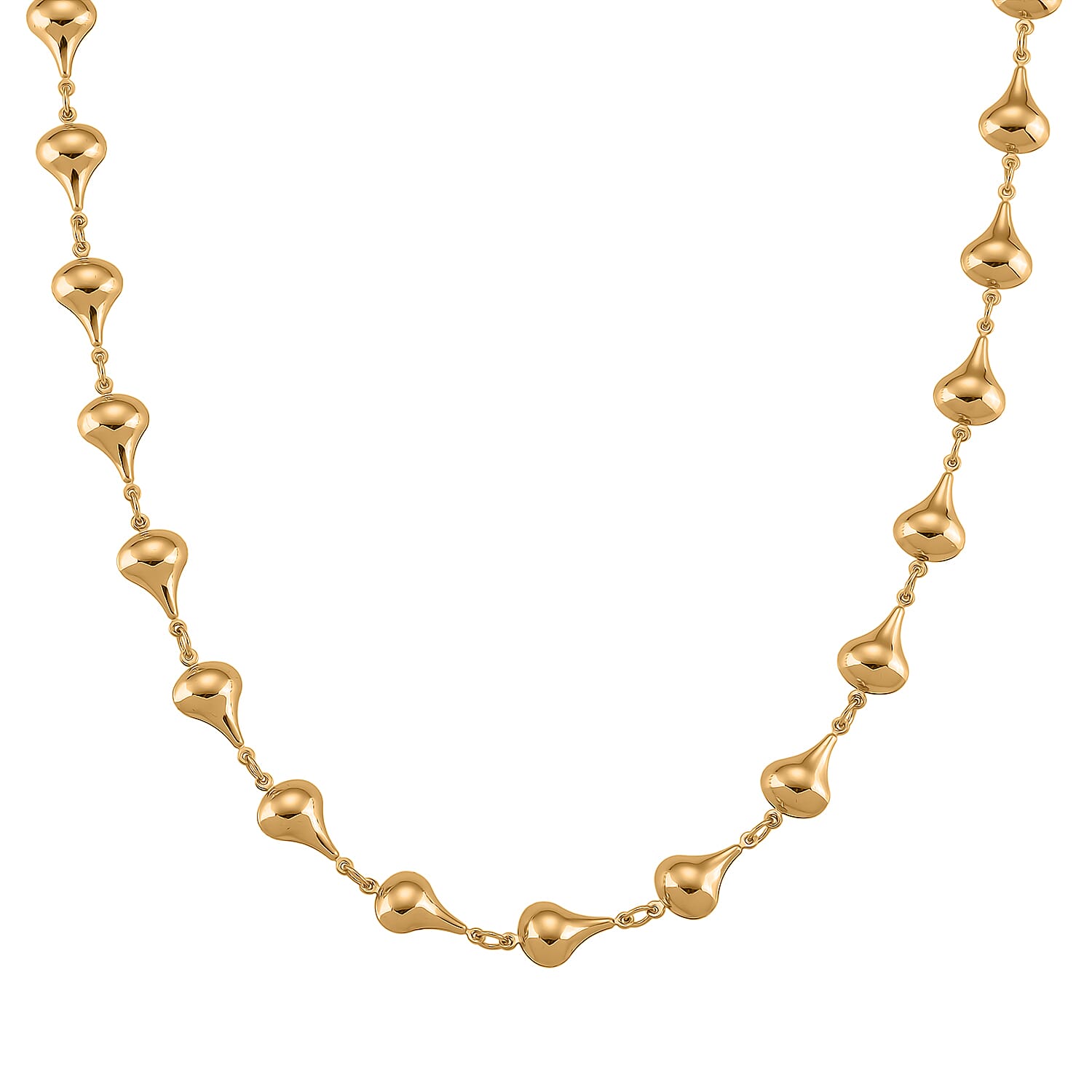 Teardrop Shape Link Necklace (20-22 Inches) in ION Plated YG Stainless Steel