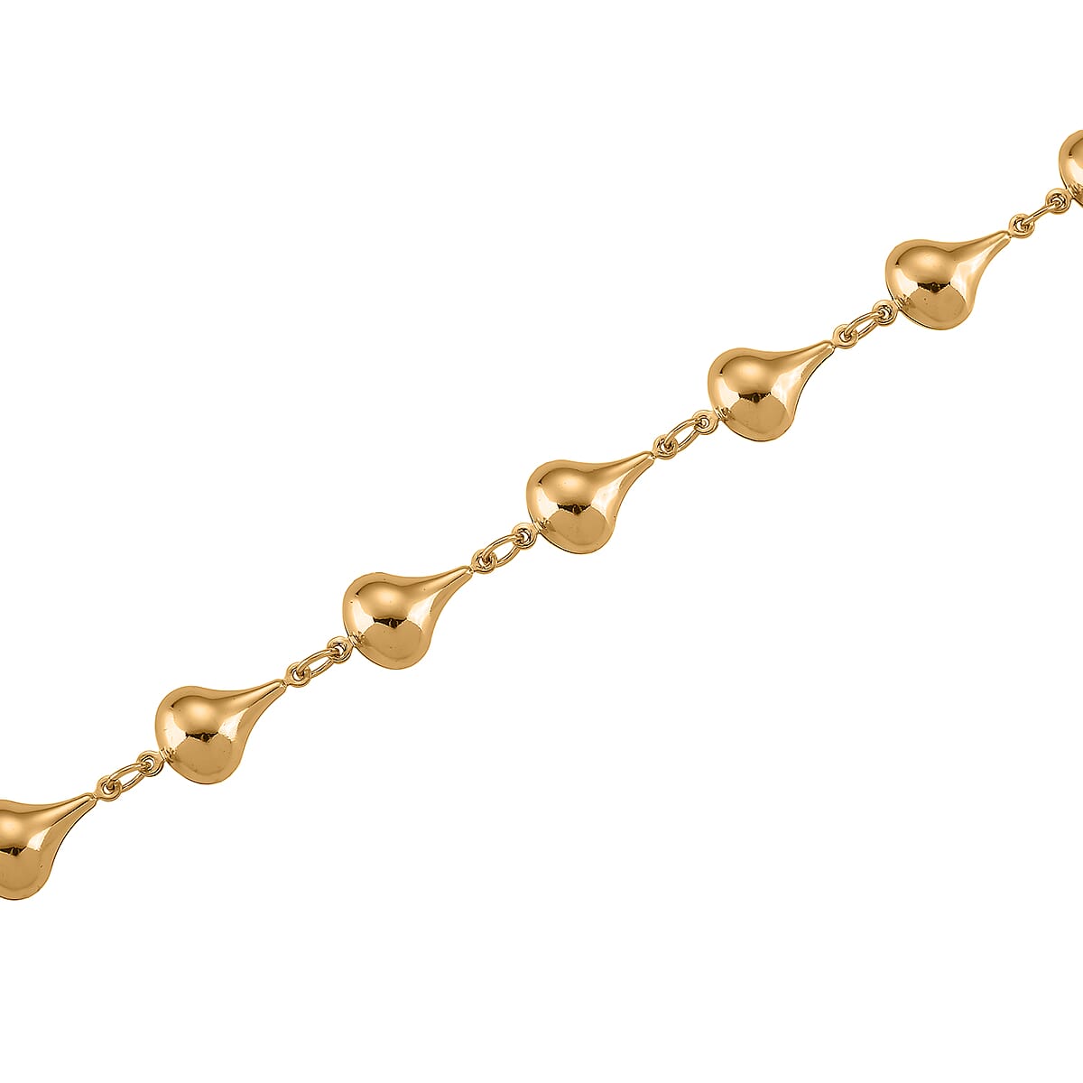 Teardrop Shape Link Necklace (20-22 Inches) in ION Plated YG Stainless Steel image number 3