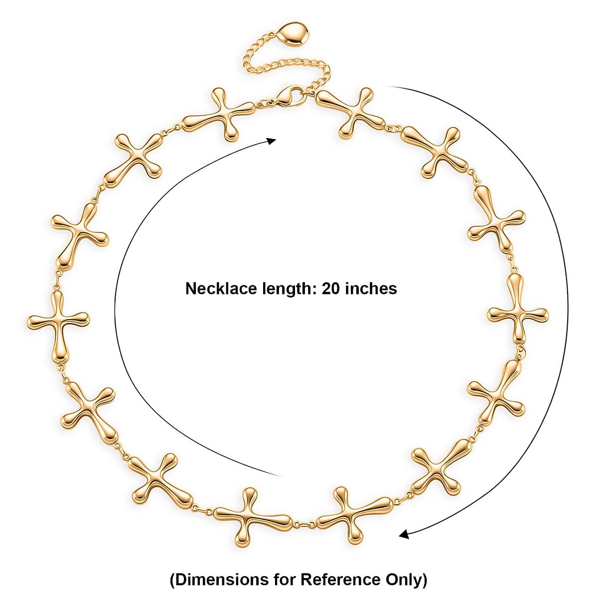Cross Shape Link Necklace (20-22 Inches) in ION Plated YG Stainless Steel image number 5