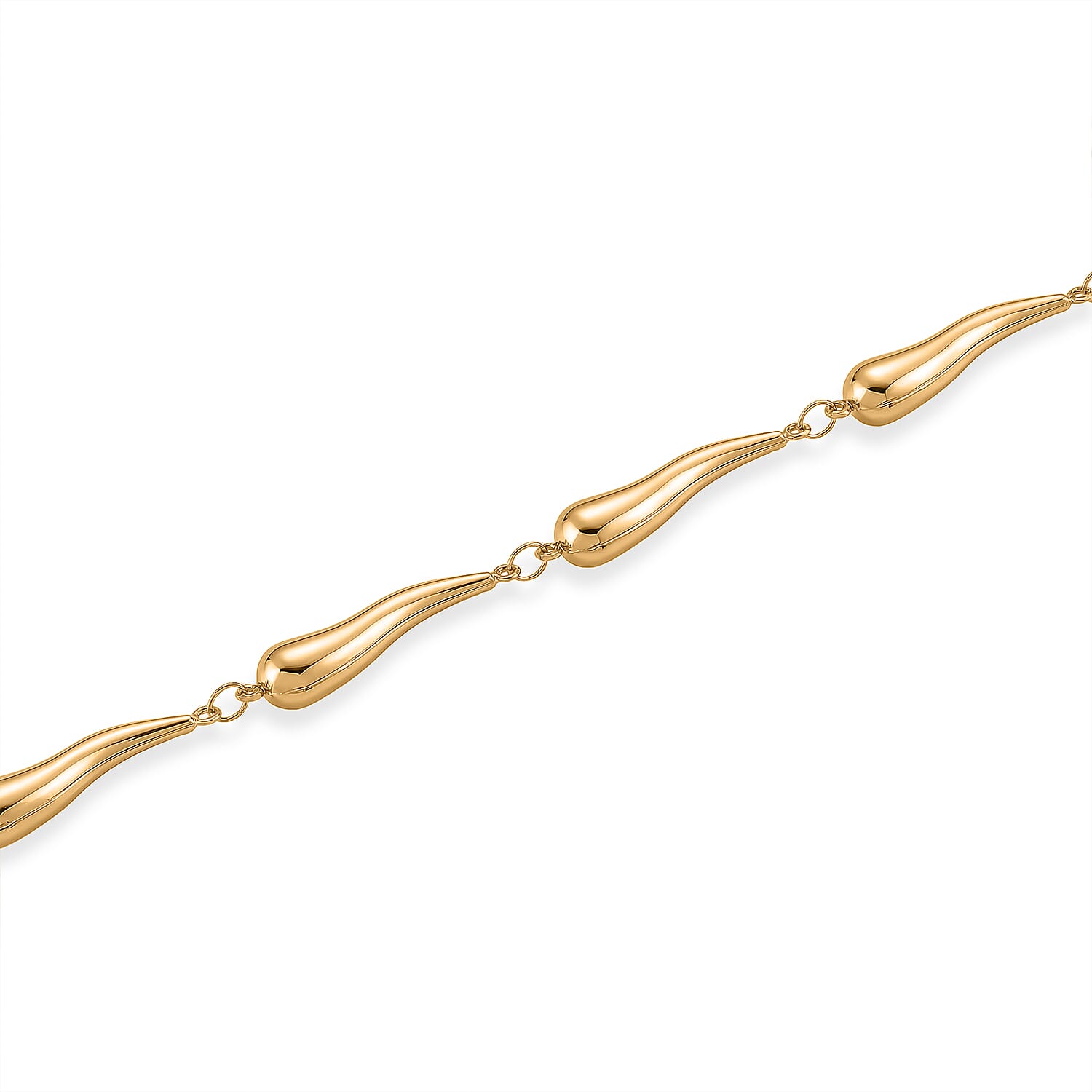 Fluid Shape Link Necklace (20-22 Inches) in ION Plated YG Stainless Steel