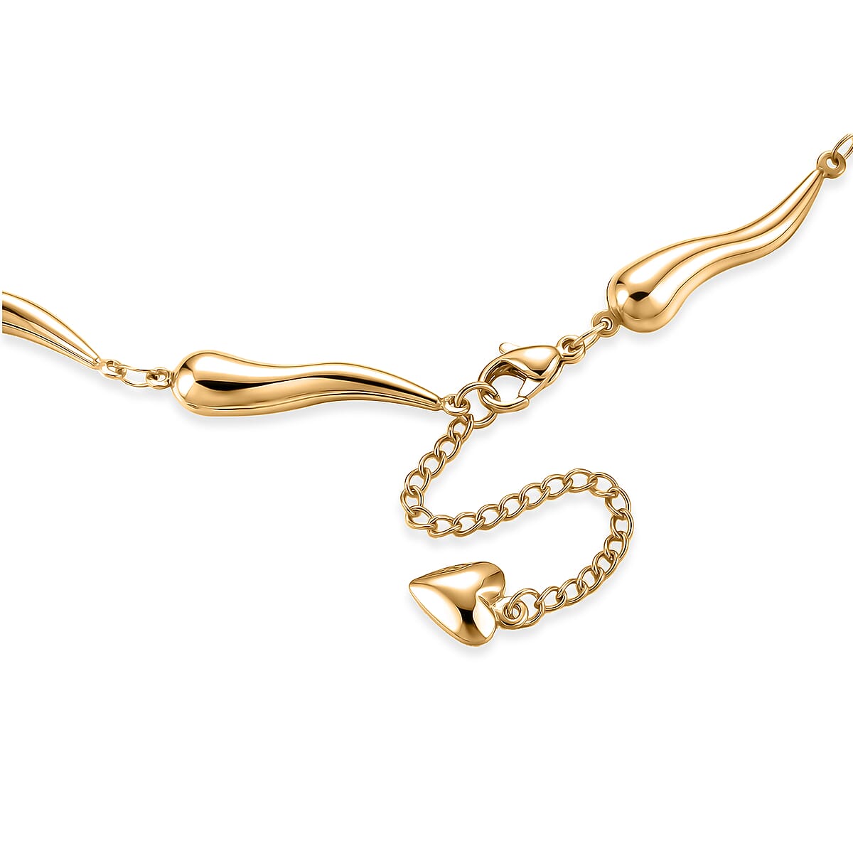 Fluid Shape Link Necklace (20-22 Inches) in ION Plated YG Stainless Steel image number 4
