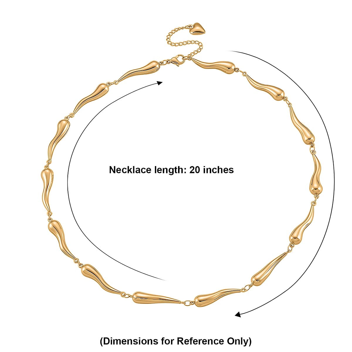 Fluid Shape Link Necklace (20-22 Inches) in ION Plated YG Stainless Steel image number 5