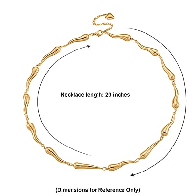 Fluid Shape Link Necklace (20-22 Inches) in ION Plated YG Stainless Steel