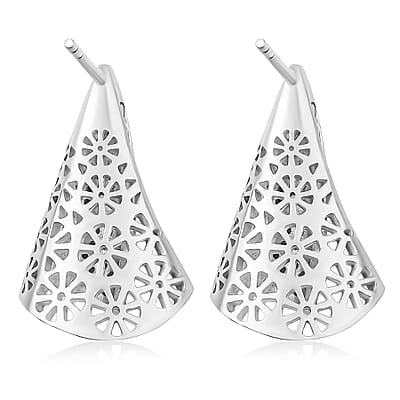 D'Joy Passport to Turkey White Zircon 1.15 ctw Earrings in 18K Vermeil Yellow Gold Over Sterling Silver