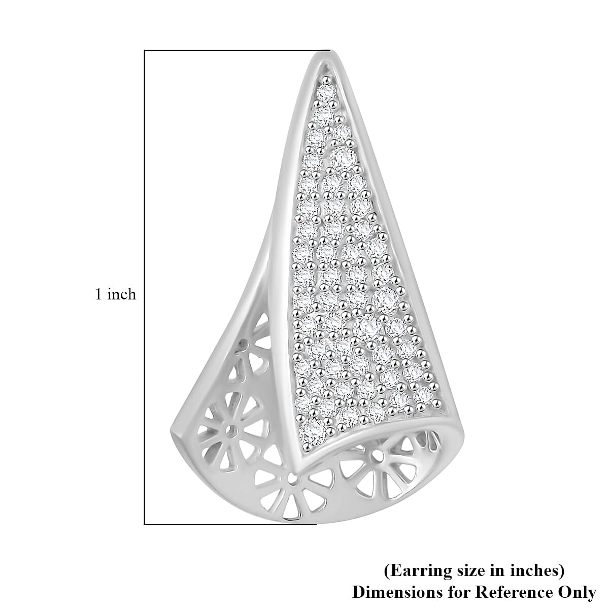 D'Joy Passport to Turkey White Zircon 1.15 ctw Earrings in 18K Vermeil Yellow Gold Over Sterling Silver