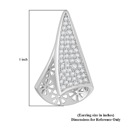 D'Joy Passport to Turkey White Zircon 1.15 ctw Earrings in 18K Vermeil Yellow Gold Over Sterling Silver