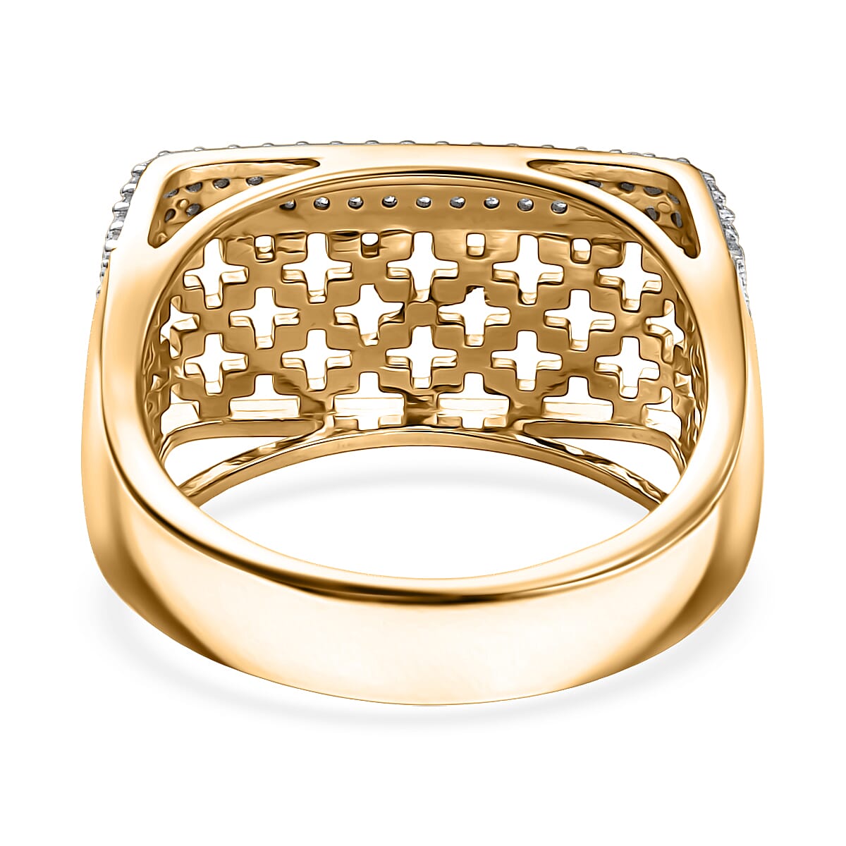 D'Joy Passport to Turkey White Zircon 0.50 ctw Ring in 18K Vermeil Yellow Gold Over Sterling Silver (Size 6.0) image number 4