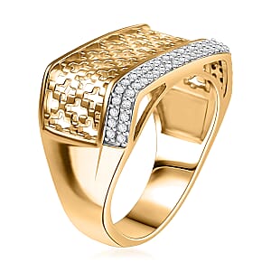 D'Joy Passport to Turkey White Zircon 0.50 ctw Ring in 18K Vermeil Yellow Gold Over Sterling Silver (Size 7.0)