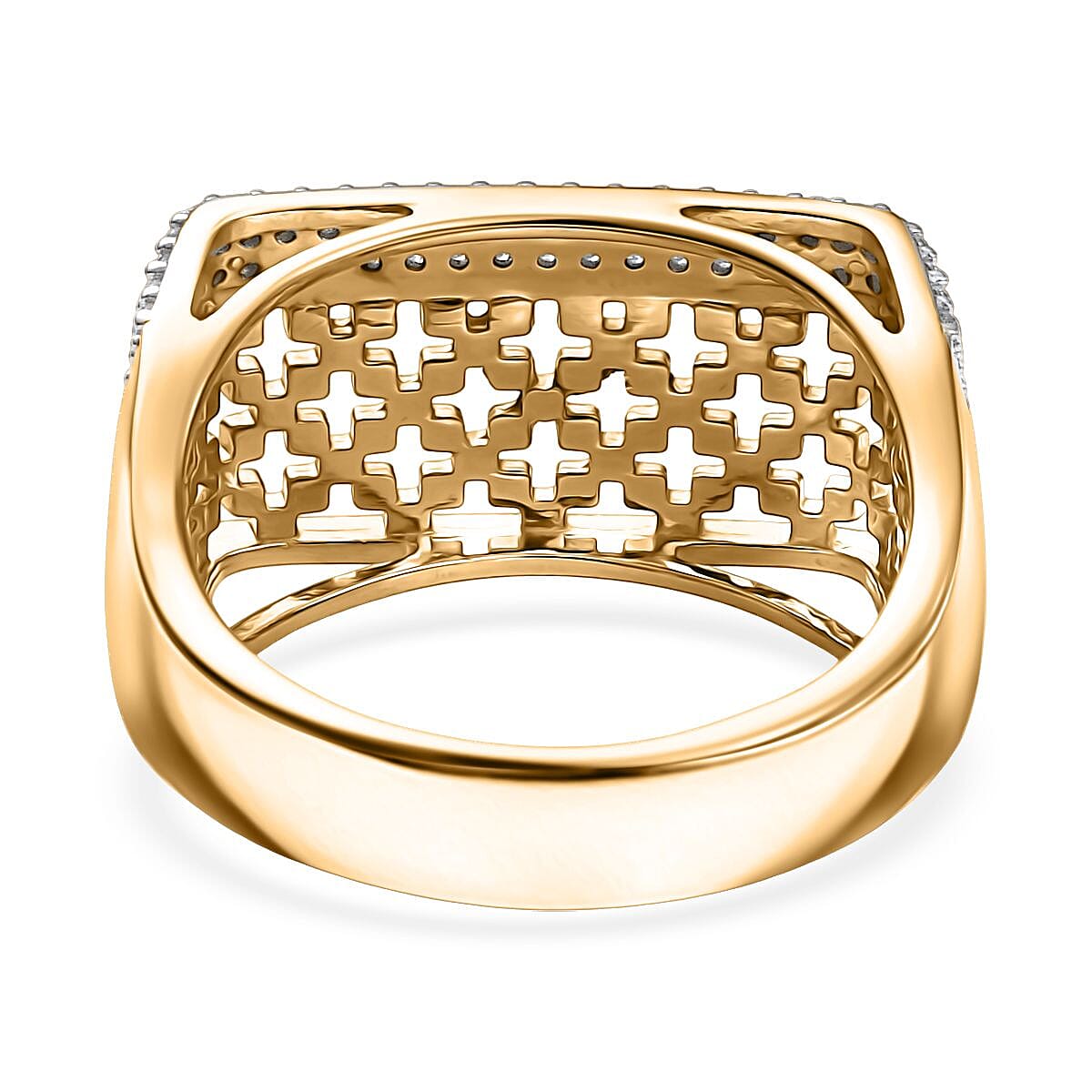 D'Joy Passport to Turkey White Zircon 0.50 ctw Ring in 18K Vermeil Yellow Gold Over Sterling Silver (Size 7.0) image number 4