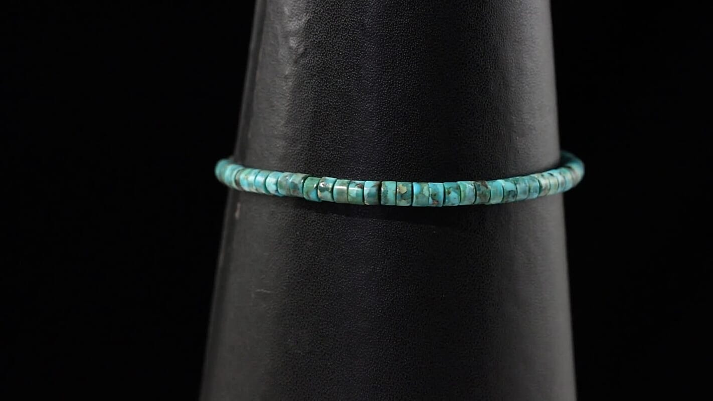 D'Joy Royston Turquoise 20.00 ctw Beaded Bracelet in Rhodium Over Sterling Silver (7.25-9.25In)