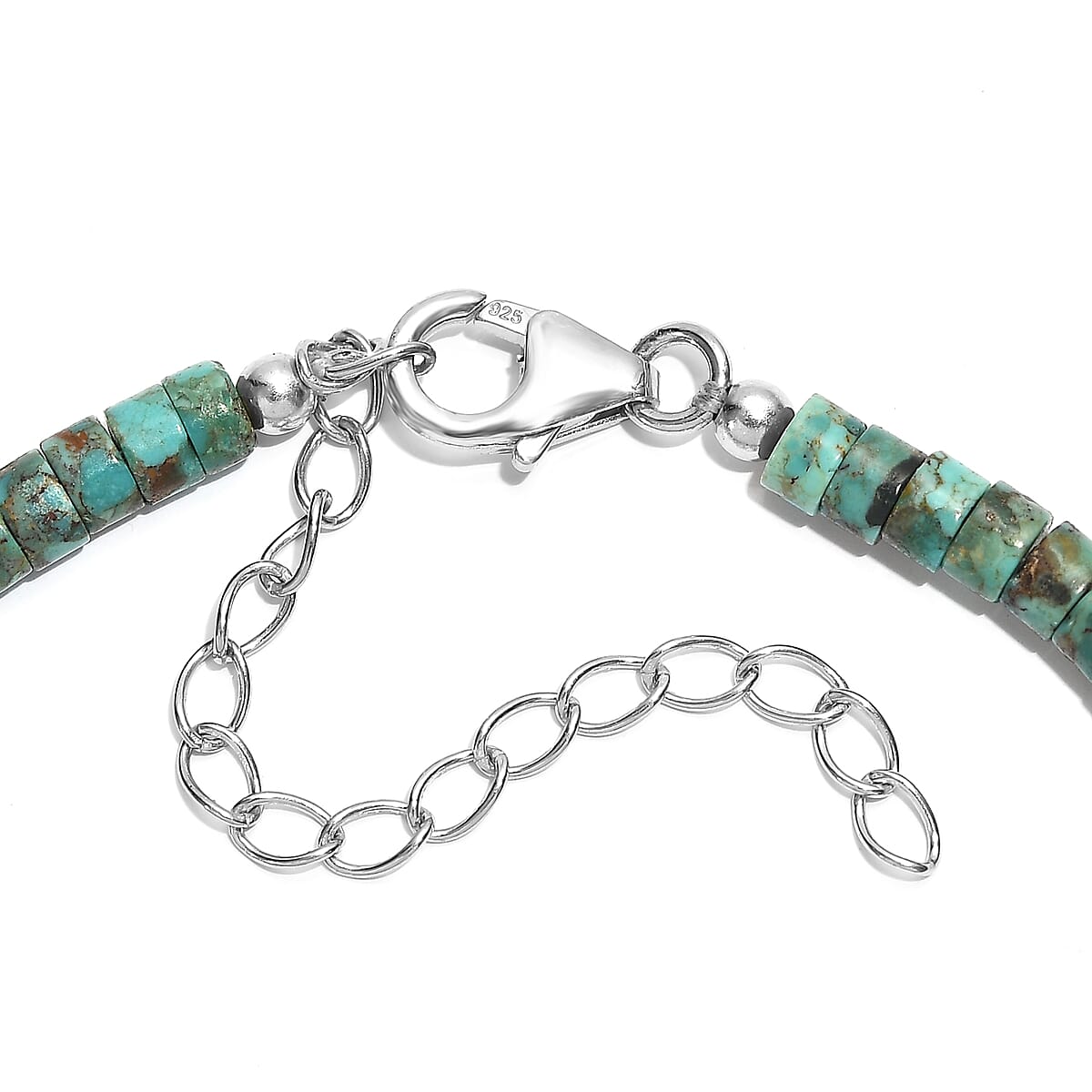 D'Joy Royston Turquoise 20.00 ctw Bracelet in Rhodium Over Sterling Silver (7.25-9.25In) image number 4