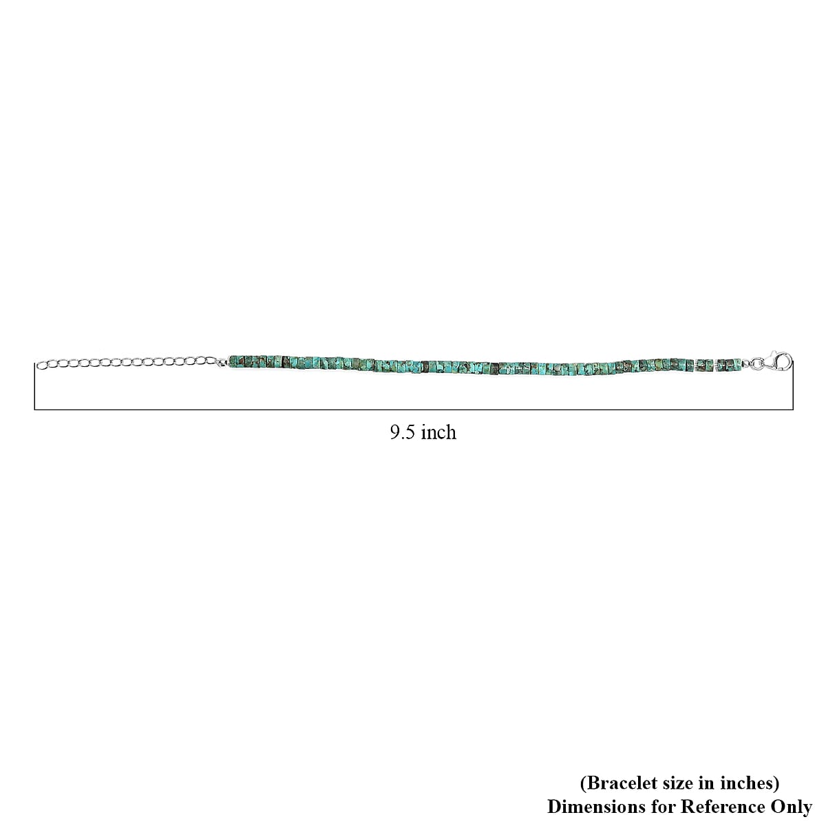 D'Joy Royston Turquoise 20.00 ctw Bracelet in Rhodium Over Sterling Silver (7.25-9.25In) image number 5